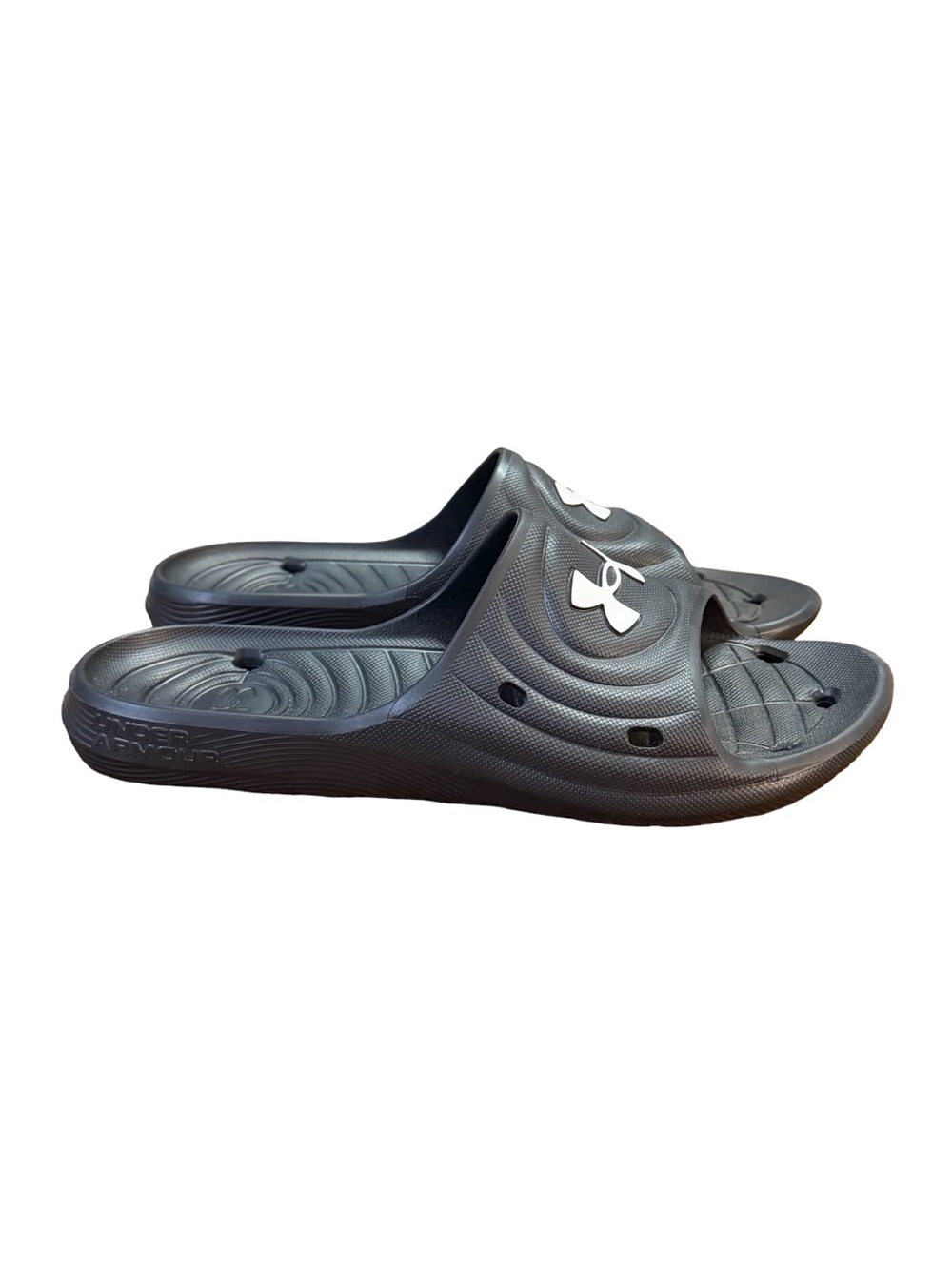 Under Armour Locker IV Slides Black/White Men’s Size 10